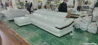 【大厂仿真皮沙发】实木框架，高回弹海绵45密度。全新包装，质量非常好，3.6米右贵妃 - 通化28生活网 th.28life.com